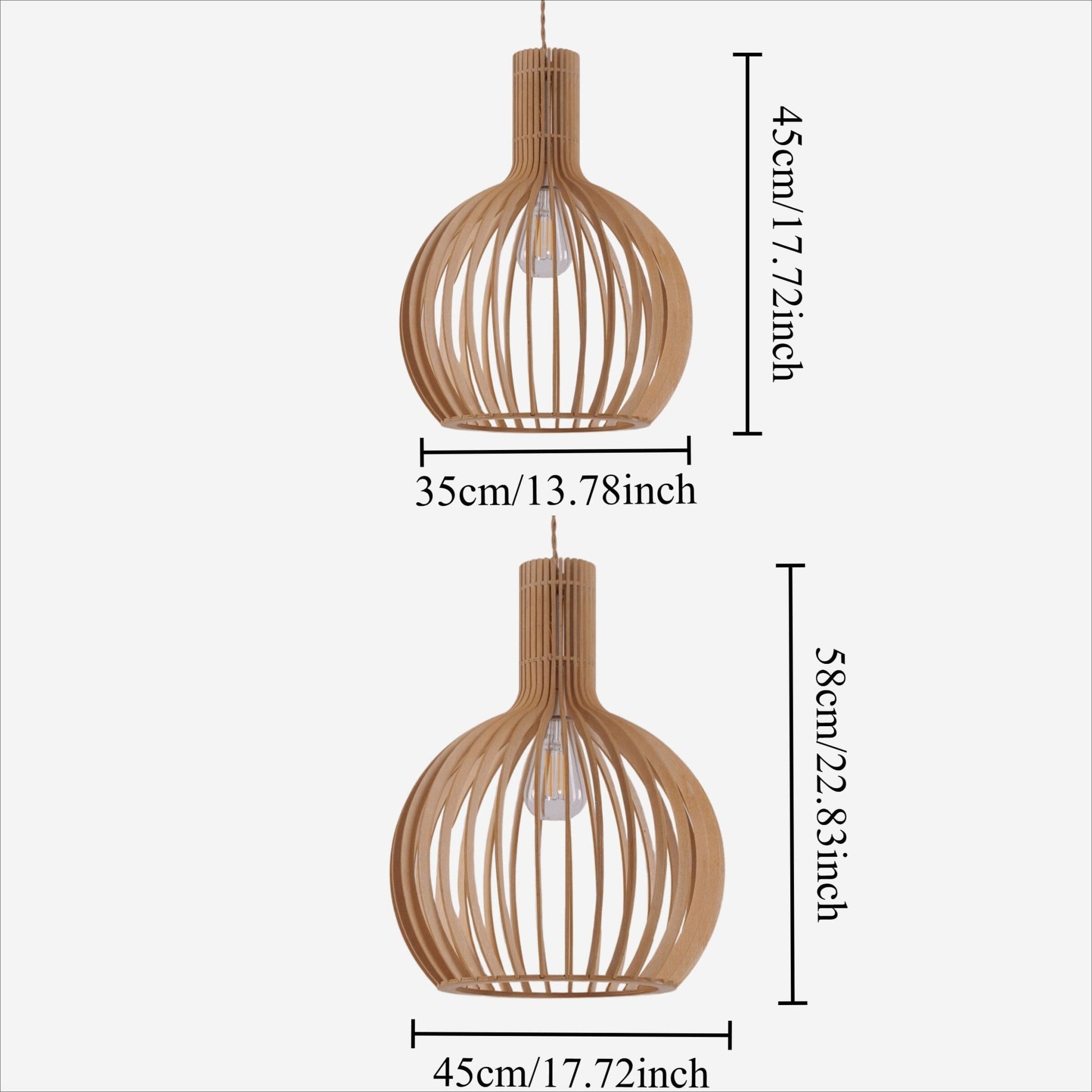 Lightsin Scandinavian LED Wooden Birdcage Pendant Light - House Comfort