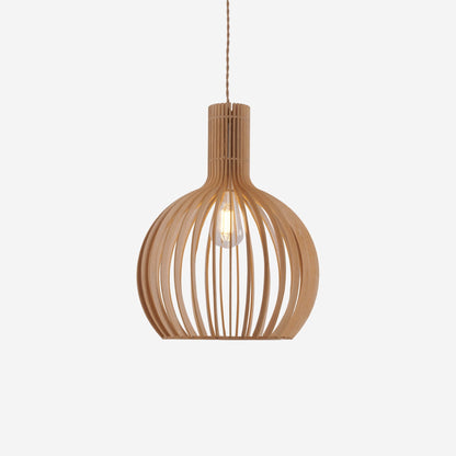 Lightsin Scandinavian LED Wooden Birdcage Pendant Light - House Comfort