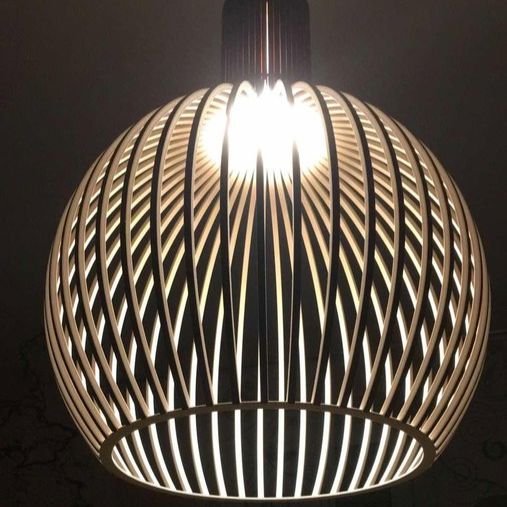 Lightsin Scandinavian LED Wooden Birdcage Pendant Light - House Comfort