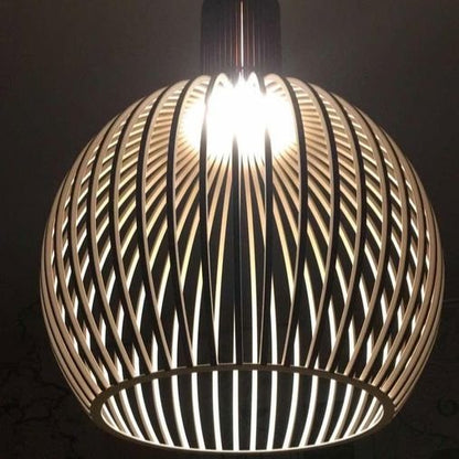 Lightsin Scandinavian LED Wooden Birdcage Pendant Light - House Comfort