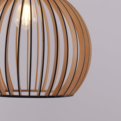 Lightsin Scandinavian LED Wooden Birdcage Pendant Light - House Comfort