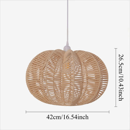 Lightsin Scandinavian Round Rattan Hanging Lamp - House Comfort