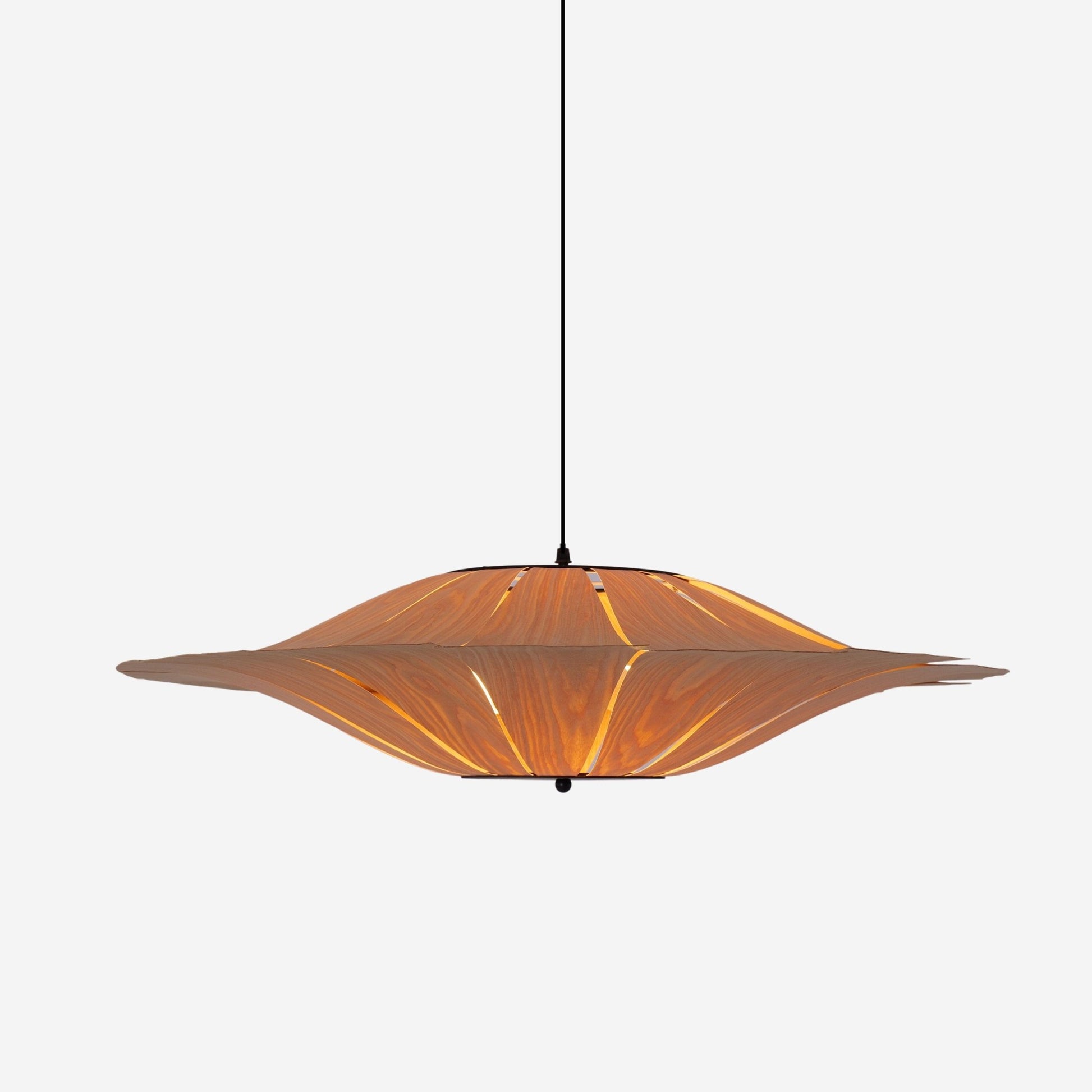 Lightsin Serene Wood Veneer LED Pendant Light with Tranquil Disc Design - House Comfort