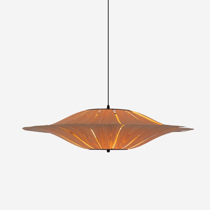 Lightsin Serene Wood Veneer LED Pendant Light with Tranquil Disc Design - House Comfort
