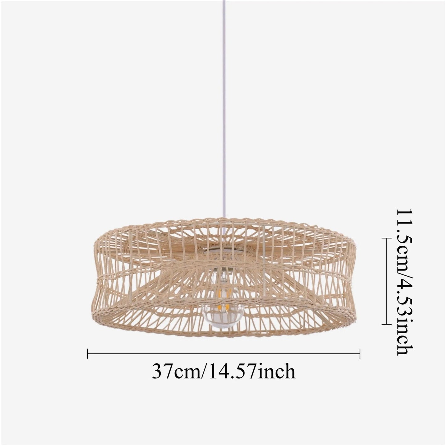 Lightsin Shallow Rattan Pendant Light for Kitchen Island Dining Area or Reading Corner - House Comfort