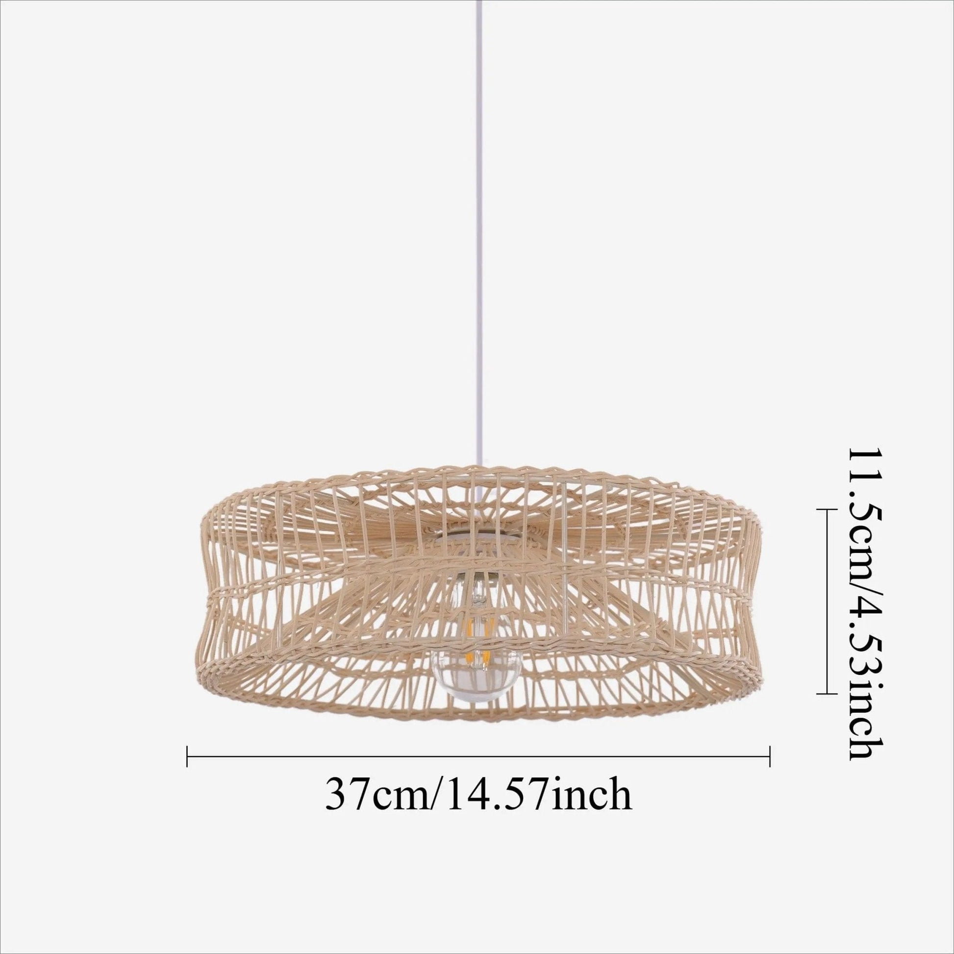 Lightsin Shallow Rattan Pendant Light for Kitchen Island Dining Area or Reading Corner - House Comfort