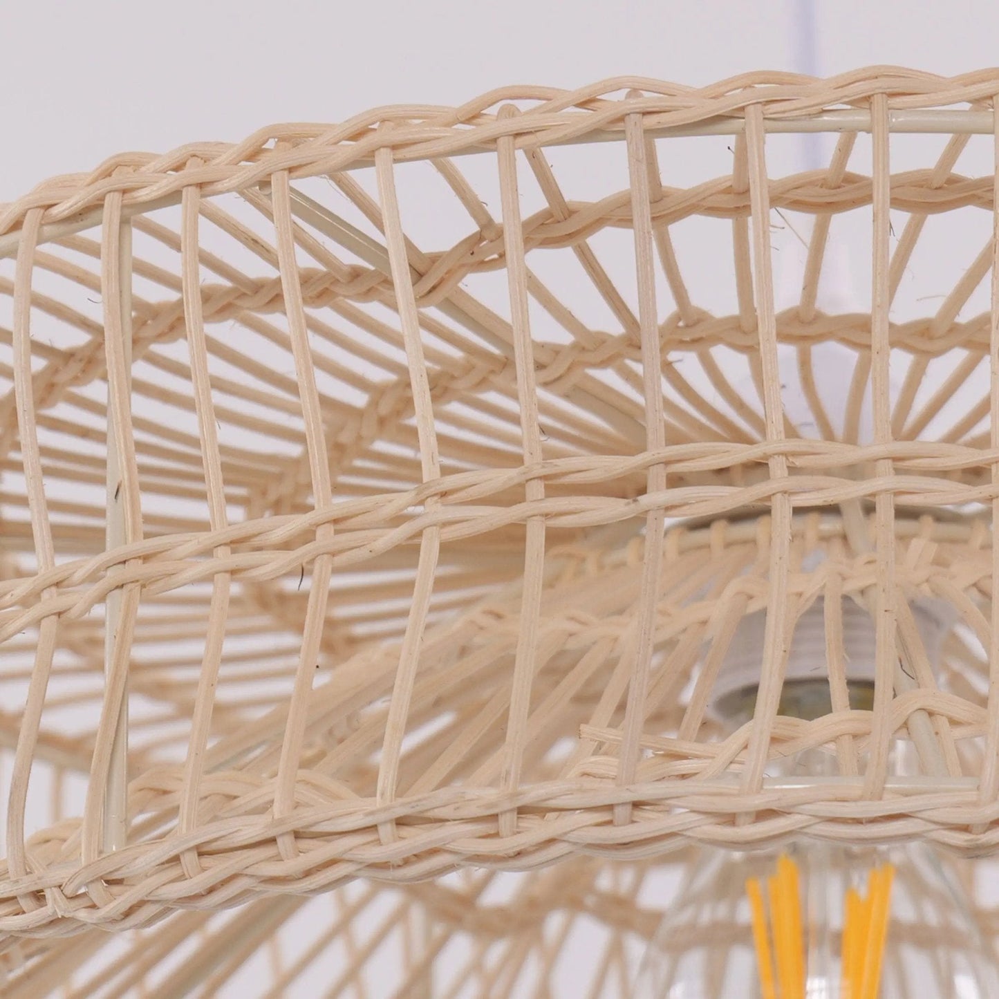 Lightsin Shallow Rattan Pendant Light for Kitchen Island Dining Area or Reading Corner - House Comfort