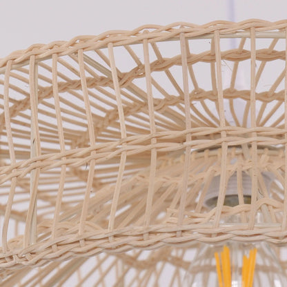 Lightsin Shallow Rattan Pendant Light for Kitchen Island Dining Area or Reading Corner - House Comfort