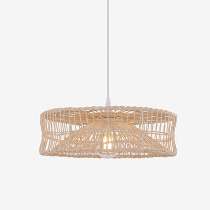 Lightsin Shallow Rattan Pendant Light for Kitchen Island Dining Area or Reading Corner - House Comfort