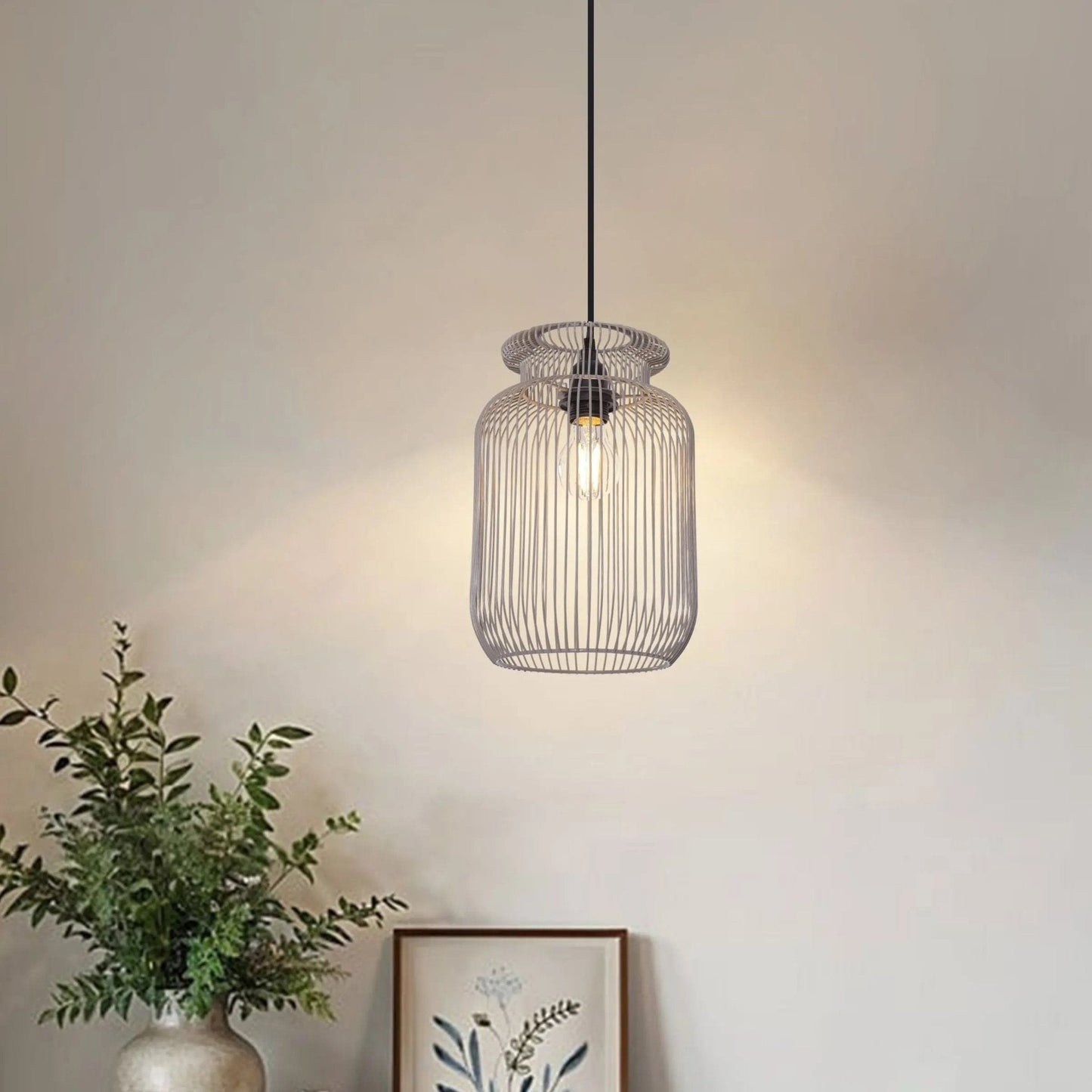 Lightsin Sleek Modern Grey Iron Pendant Light for Home Decor - House Comfort