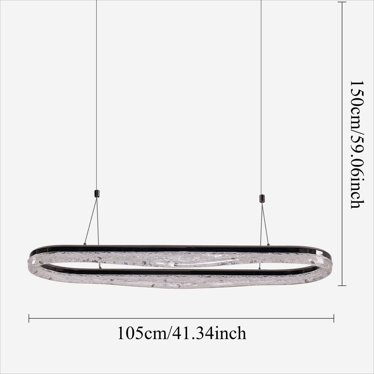 Lightsin Sleek Pearl Black LED Resin Oval Pendant Light Modern Chandelier Lighting - House Comfort
