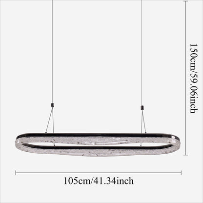 Lightsin Sleek Pearl Black LED Resin Oval Pendant Light Modern Chandelier Lighting - House Comfort