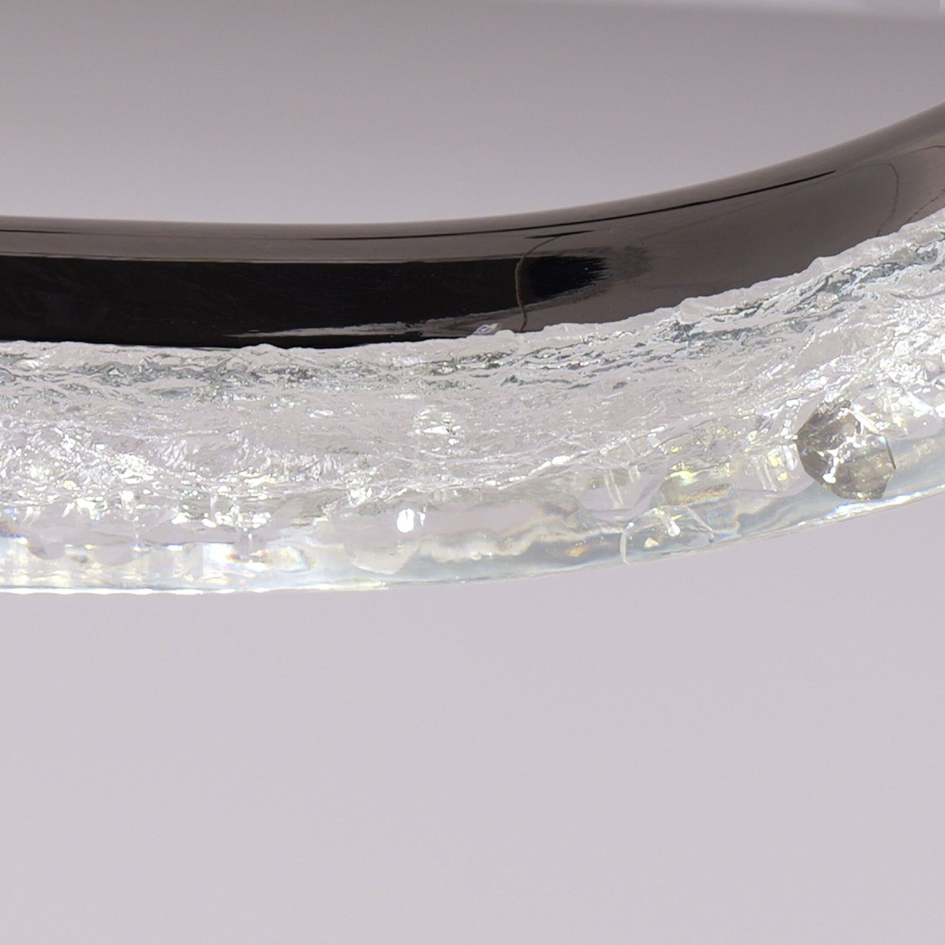 Lightsin Sleek Pearl Black LED Resin Oval Pendant Light Modern Chandelier Lighting - House Comfort