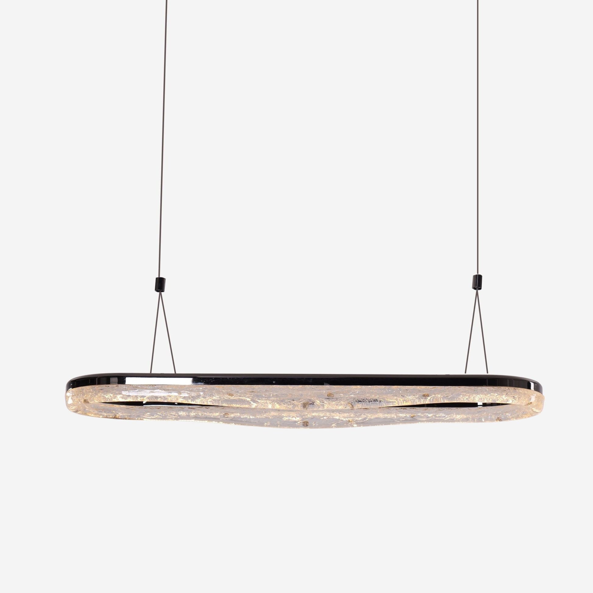 Lightsin Sleek Pearl Black LED Resin Oval Pendant Light Modern Chandelier Lighting - House Comfort