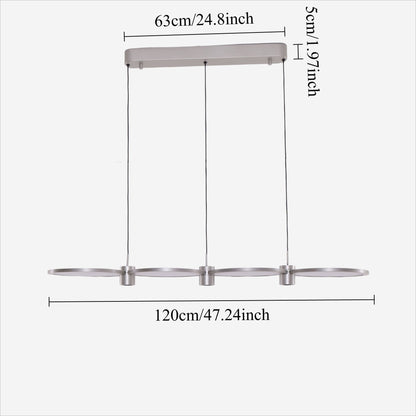 Lightsin Sleek Silver Linear Pendant Light with Acrylic Shades - House Comfort