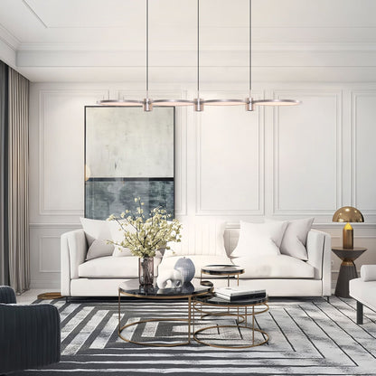 Lightsin Sleek Silver Linear Pendant Light with Acrylic Shades - House Comfort