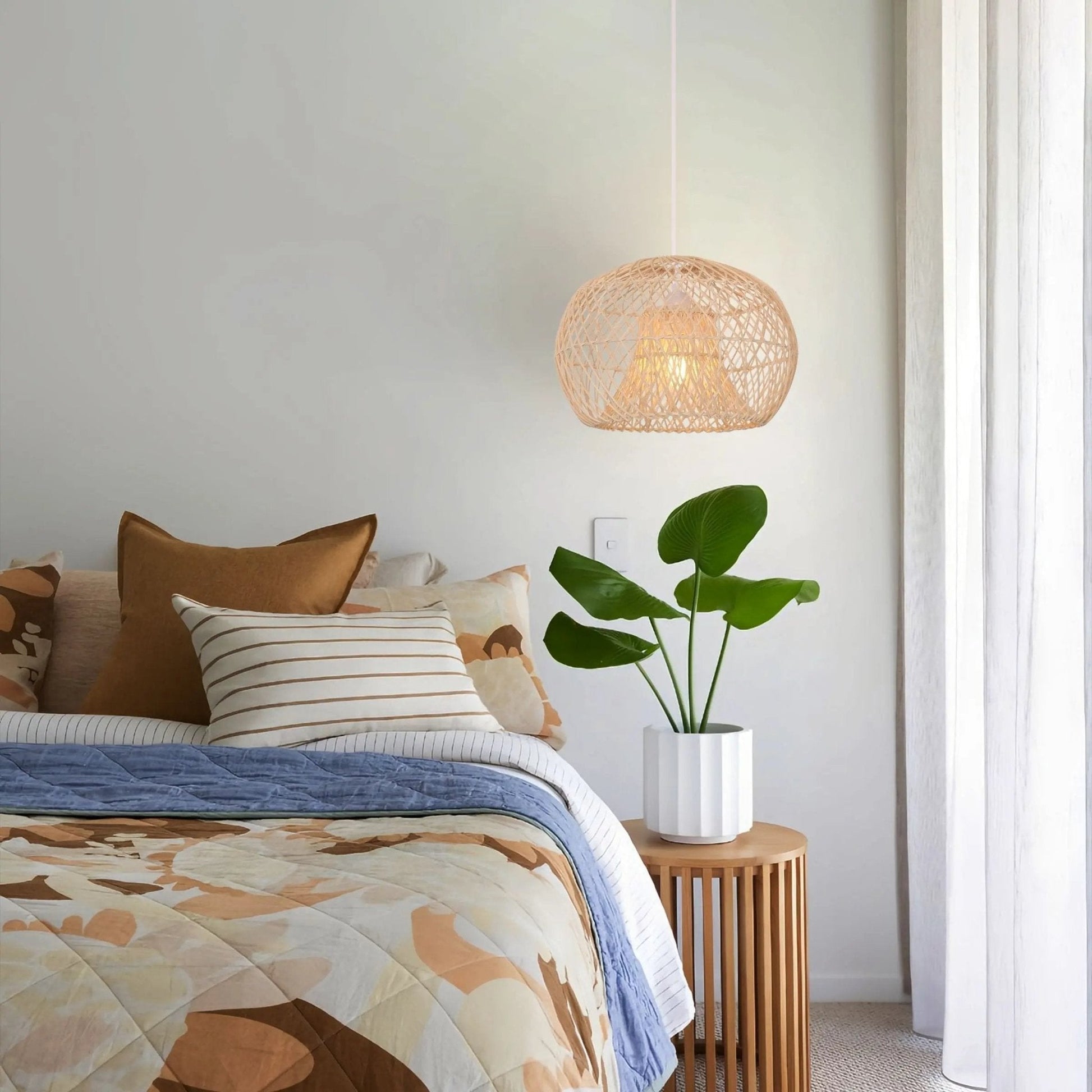 Lightsin SolNest Boho Rattan Hanging Lamp - House Comfort