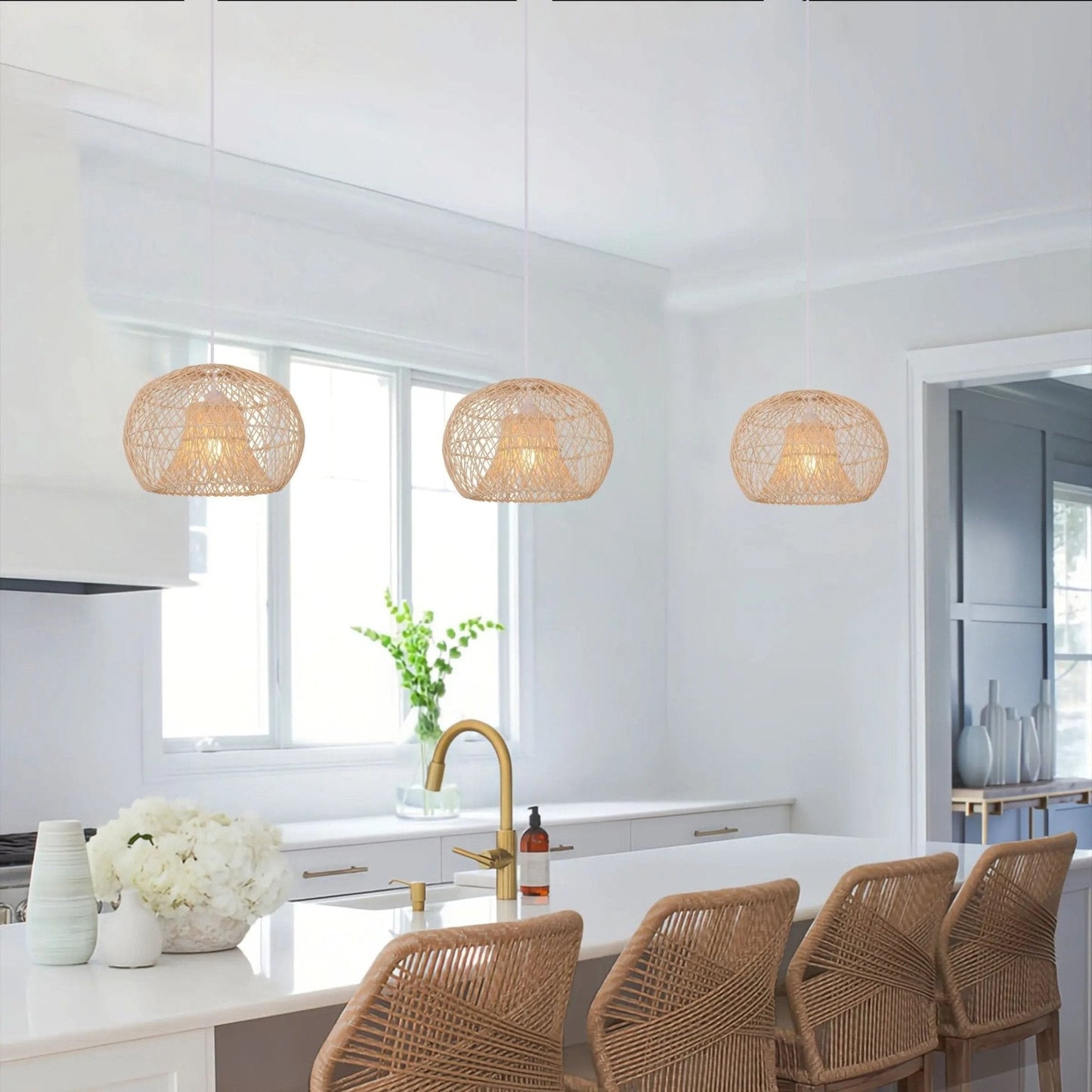 Lightsin SolNest Boho Rattan Hanging Lamp - House Comfort