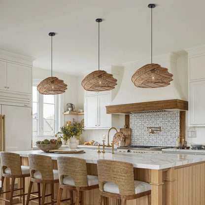 Lightsin Spiral Rattan Pendant Light for Bedroom Dining Bar - House Comfort