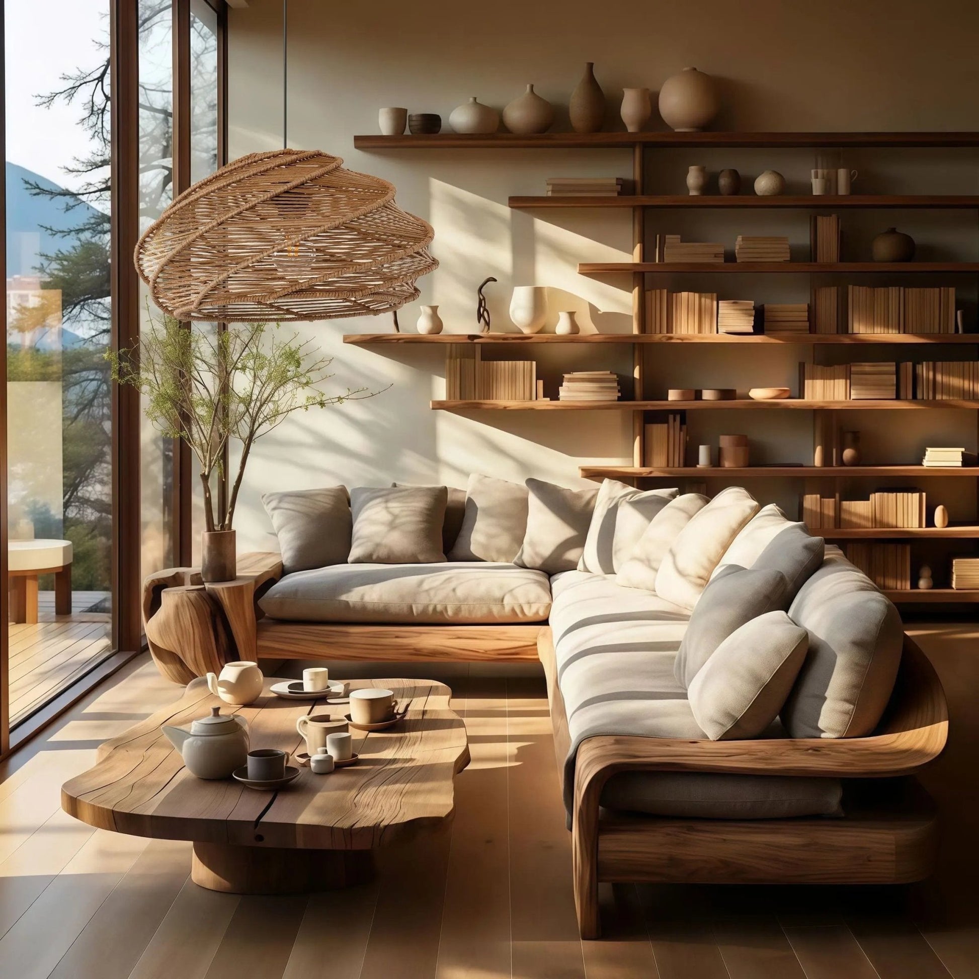 Lightsin Spiral Rattan Pendant Light for Bedroom Dining Bar - House Comfort