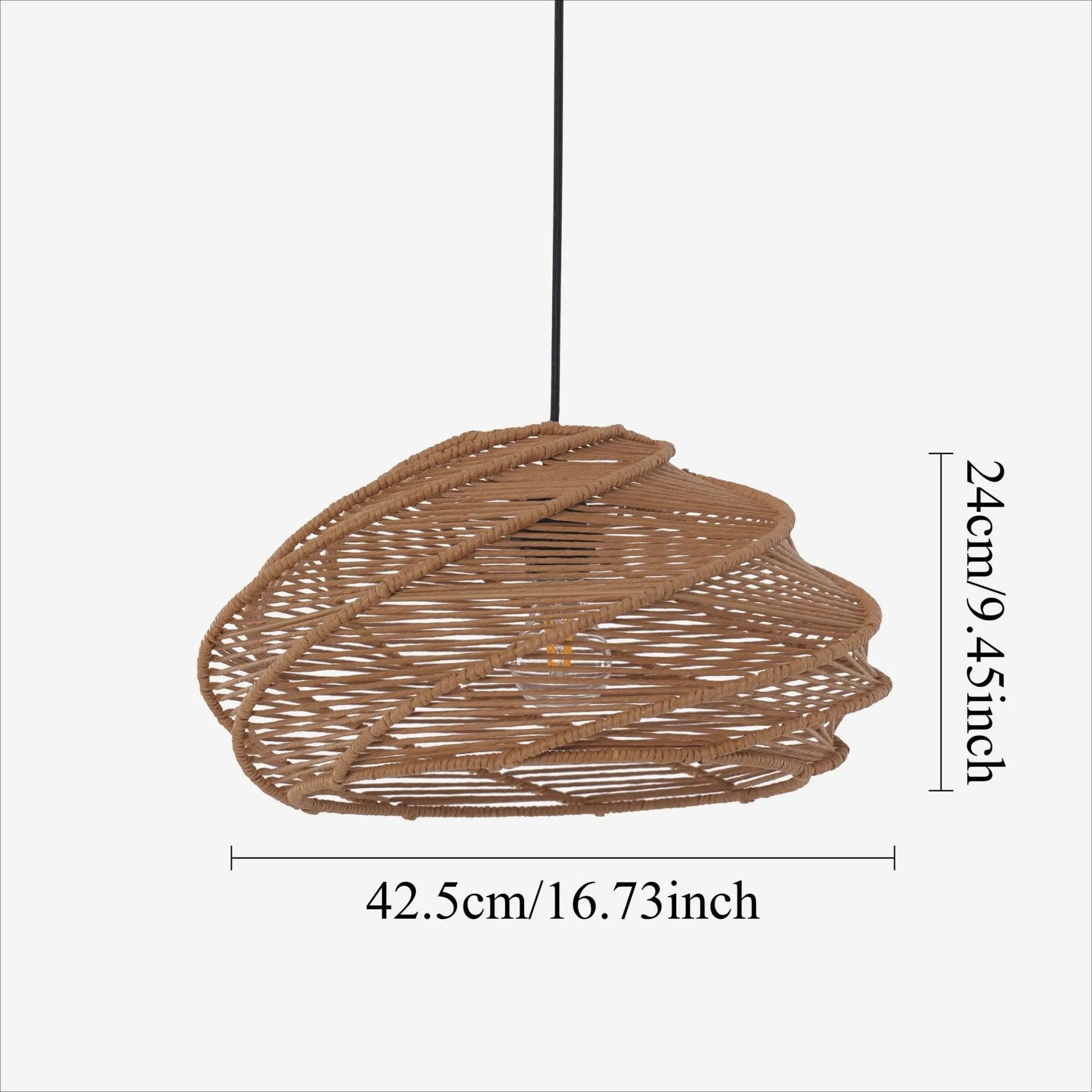 Lightsin Spiral Rattan Pendant Light for Bedroom Dining Bar - House Comfort