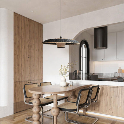 Lightsin Stylish Two - Tone Handwoven Pendant Light Fixture - House Comfort