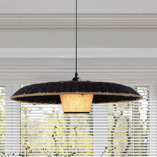 Lightsin Stylish Two - Tone Handwoven Pendant Light Fixture - House Comfort