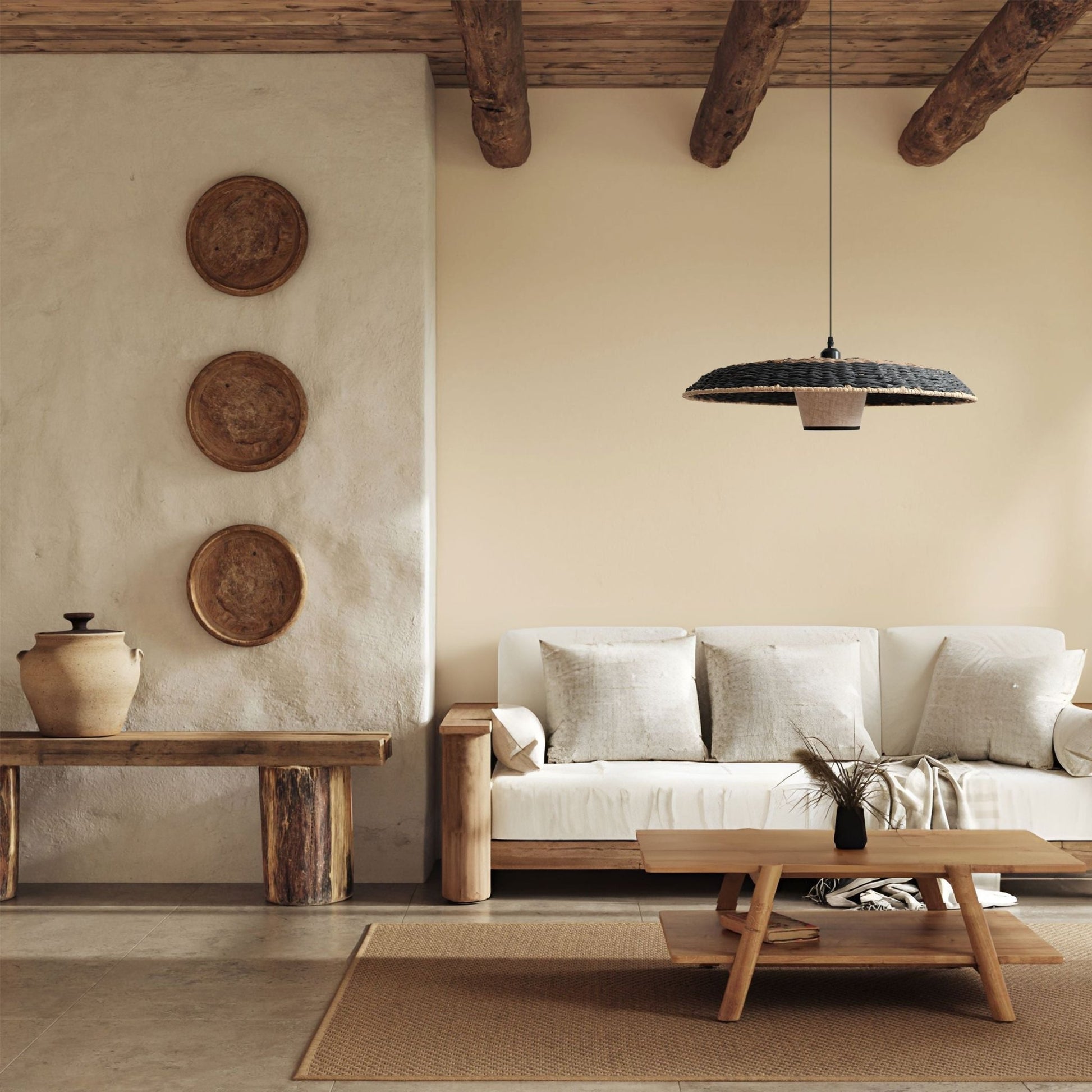 Lightsin Stylish Two - Tone Handwoven Pendant Light Fixture - House Comfort