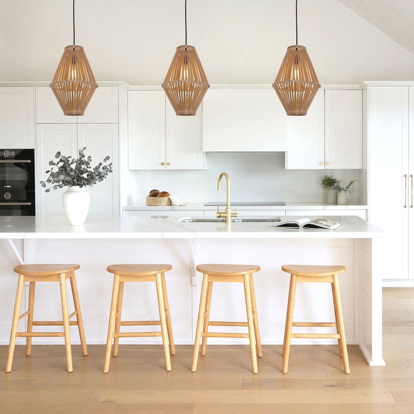 Lightsin Sustainable Geometric Bamboo Pendant Light - House Comfort