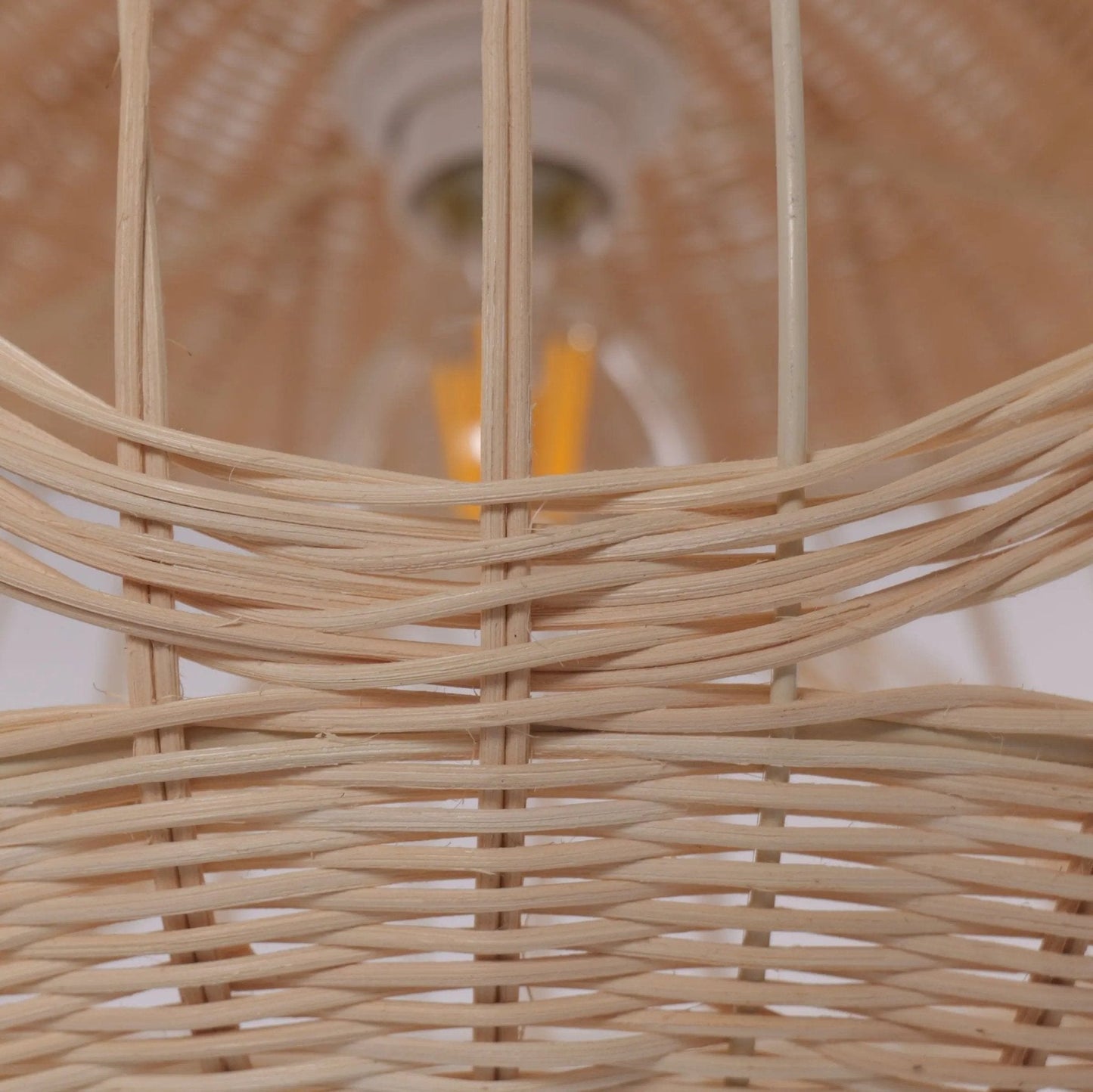 Lightsin Sustainable Handwoven Spherical Rattan Pendant Light with Wave Details - House Comfort