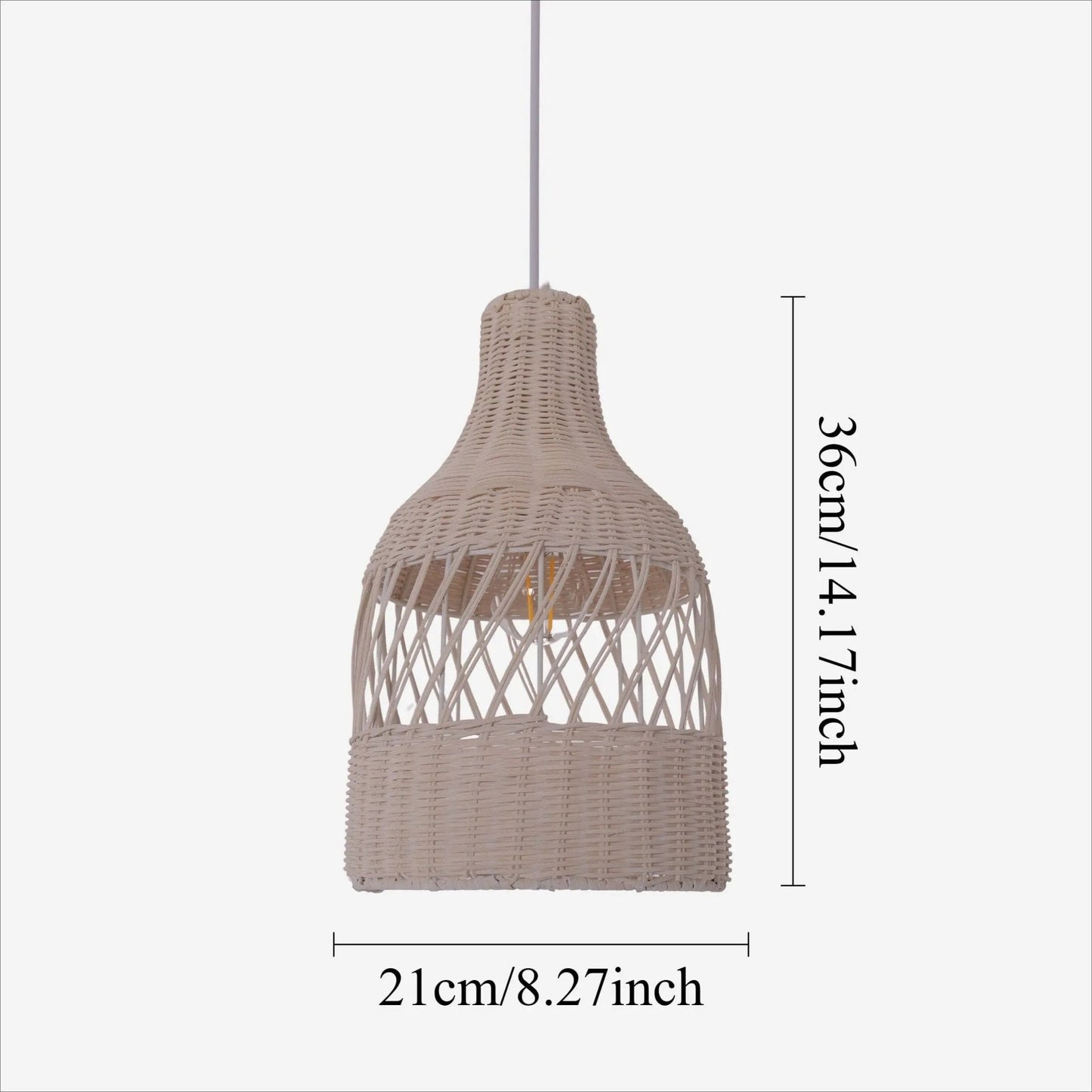 Lightsin Sustainable Handwoven White Rattan Light Fixture - House Comfort