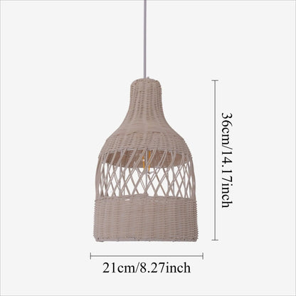 Lightsin Sustainable Handwoven White Rattan Light Fixture - House Comfort