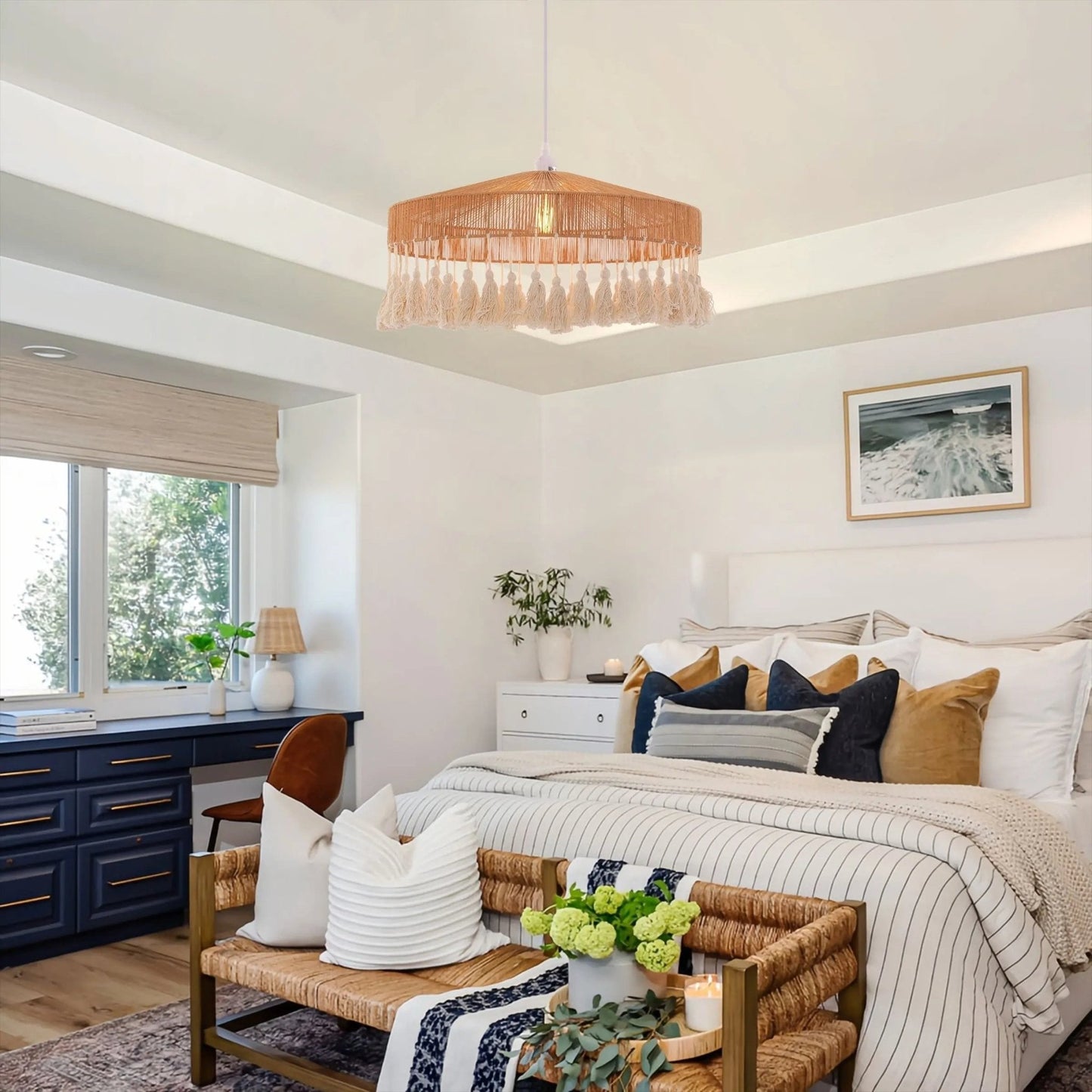 Lightsin Tassel Breeze Woven Pendant Light for Boho Charm and Warmth - House Comfort