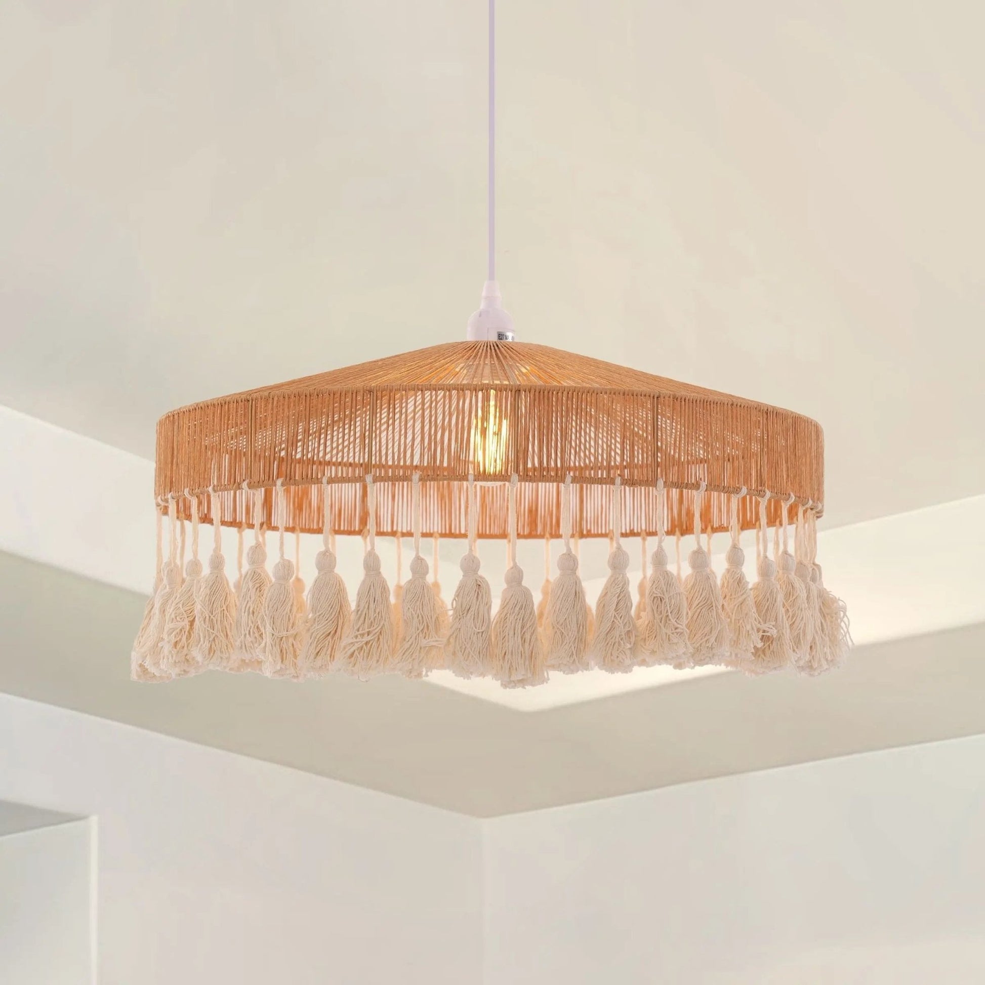 Lightsin Tassel Breeze Woven Pendant Light for Boho Charm and Warmth - House Comfort