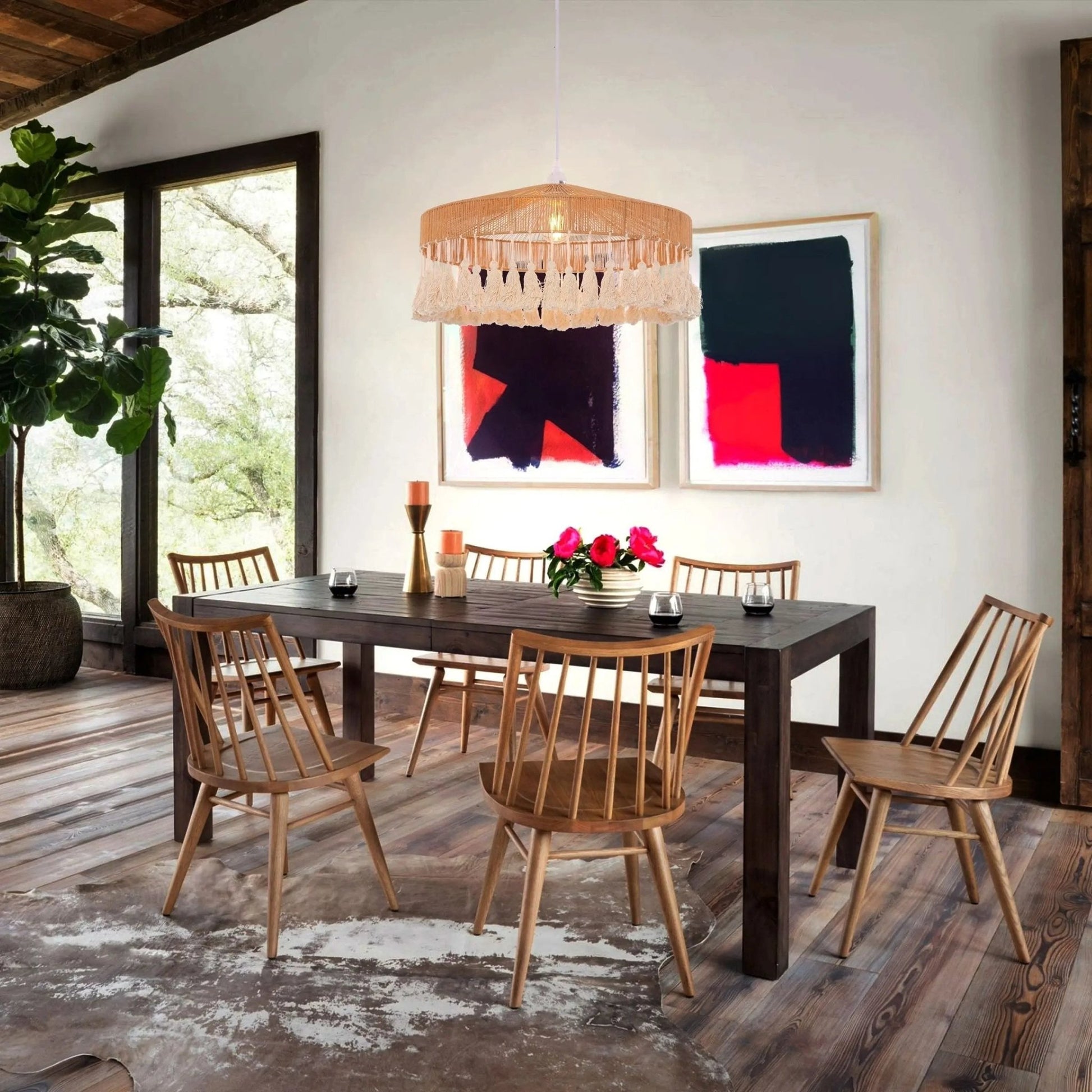 Lightsin Tassel Breeze Woven Pendant Light for Boho Charm and Warmth - House Comfort