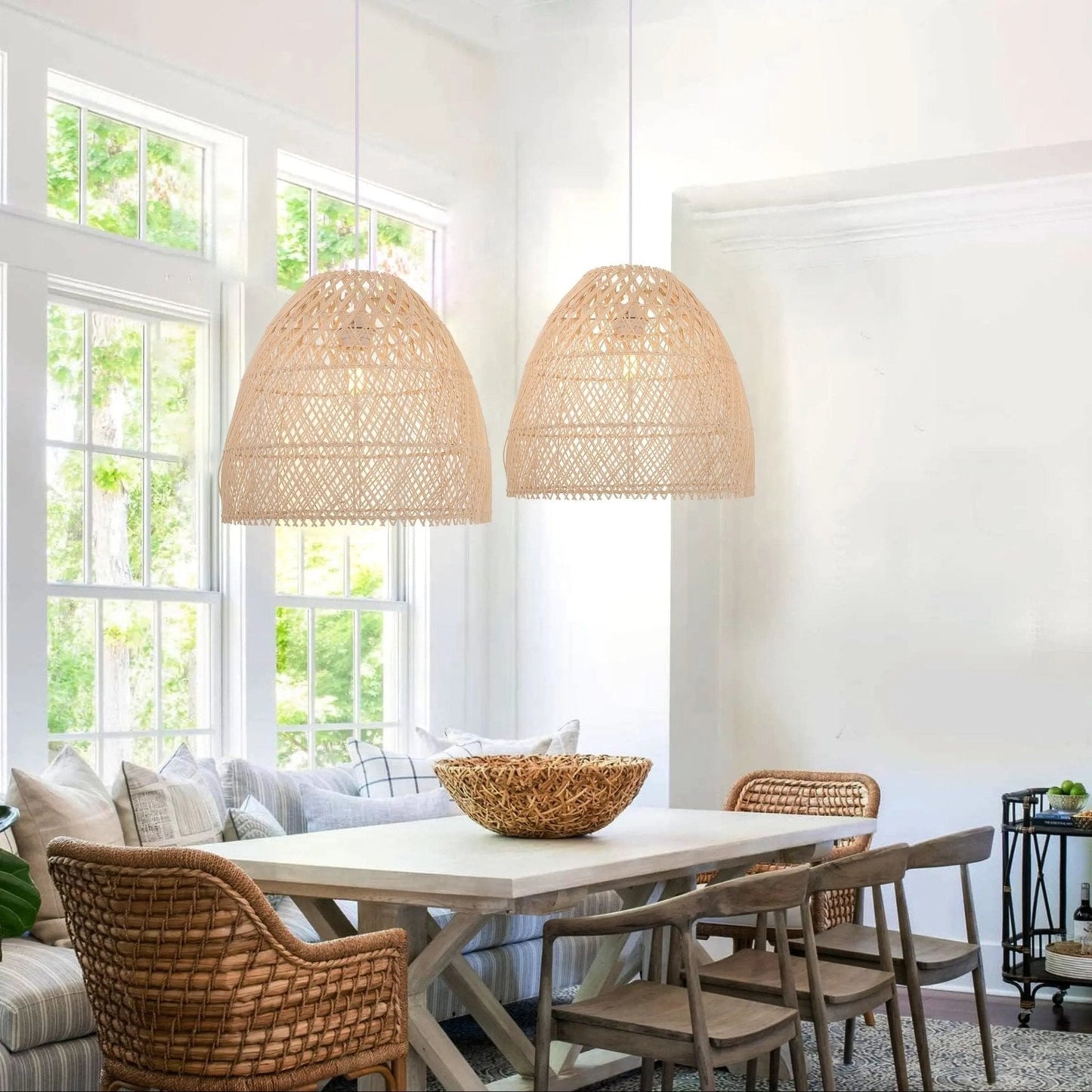 Lightsin TerraBell Dome Shaped Rattan Hanging Light - House Comfort