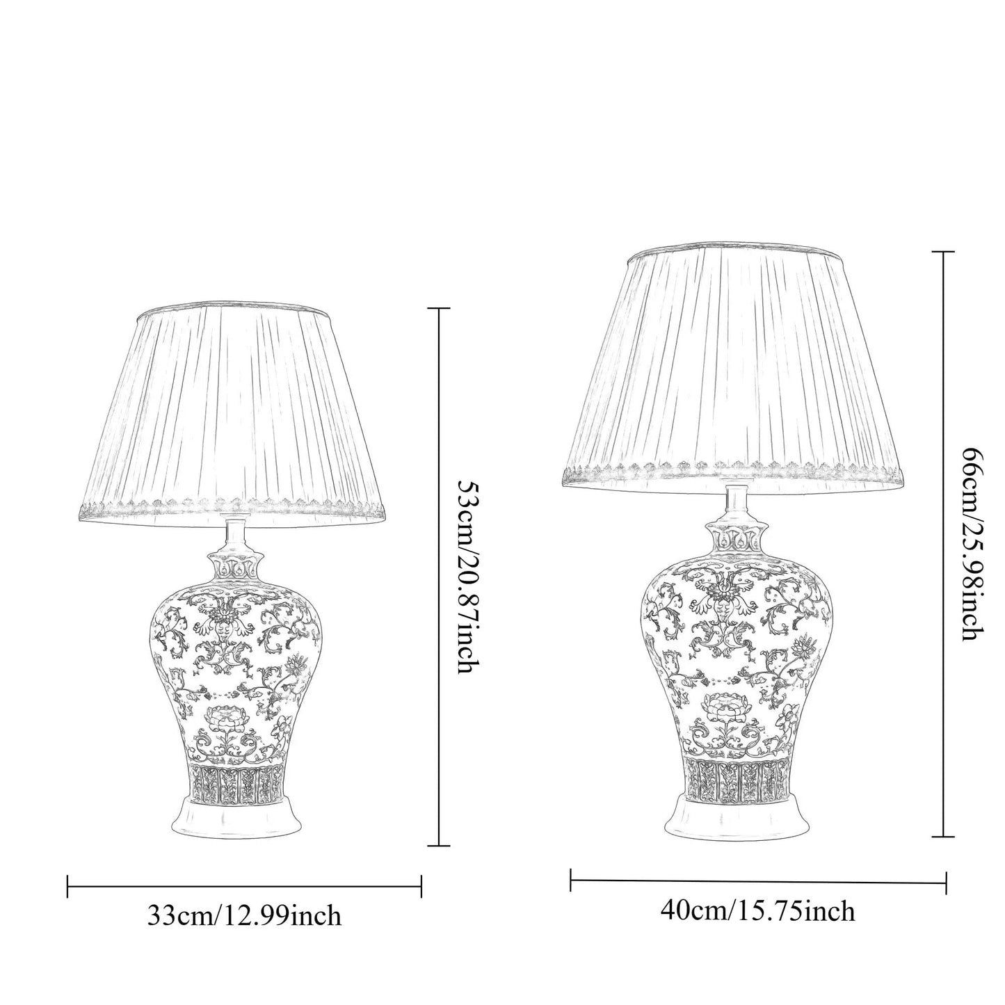 Lightsin Vibrant Ceramic Table Lamps for Living Room – Handcrafted Design with Warm Fabric Shade - House Comfort