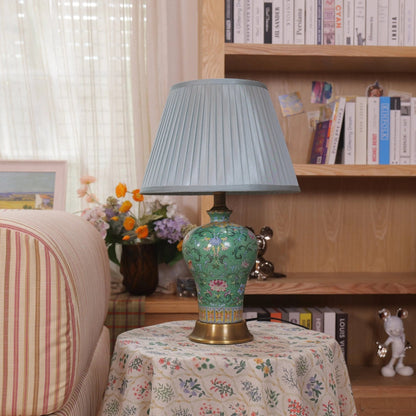 Lightsin Vibrant Ceramic Table Lamps for Living Room – Handcrafted Design with Warm Fabric Shade - House Comfort