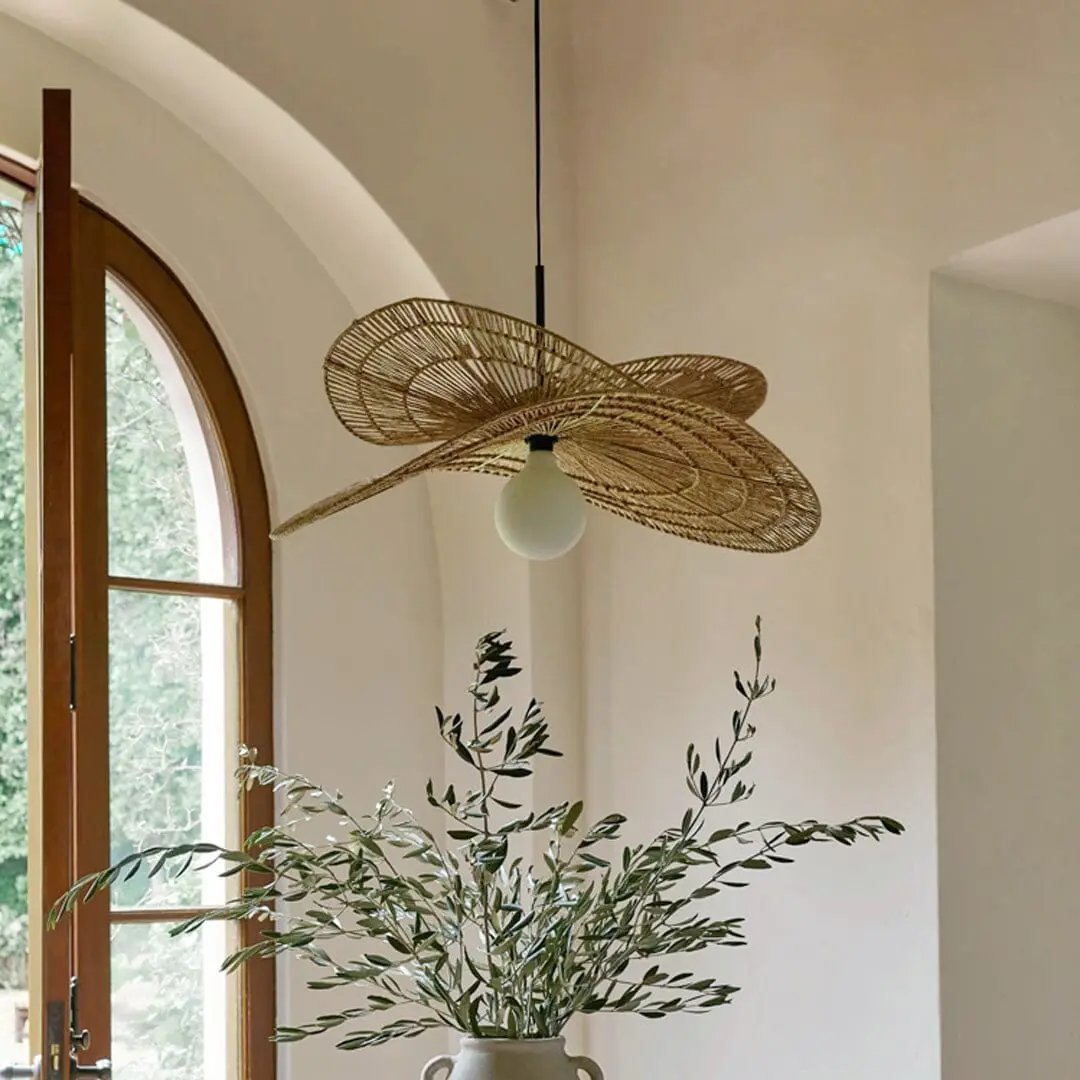 Lightsin Vintage Countryside Rattan Craft Handwoven Creative Pendant Light Fixtures - House Comfort