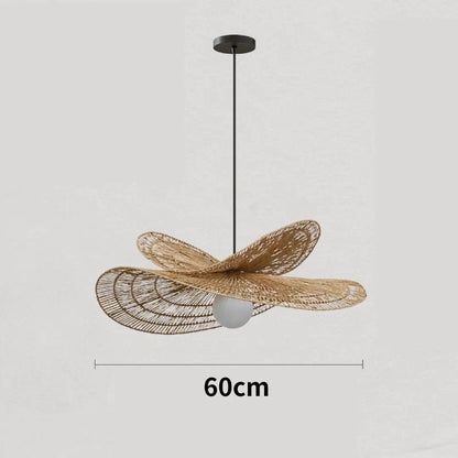 Lightsin Vintage Countryside Rattan Craft Handwoven Creative Pendant Light Fixtures - House Comfort
