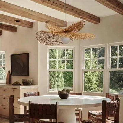 Lightsin Vintage Countryside Rattan Craft Handwoven Creative Pendant Light Fixtures - House Comfort