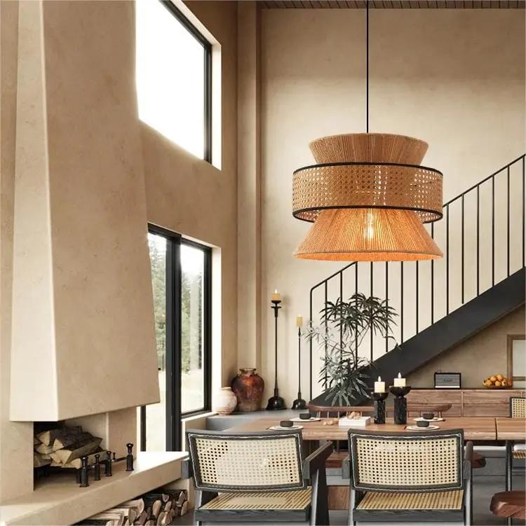 Lightsin Vintage Countryside Style Hemp Rope Pendant Lights - House Comfort