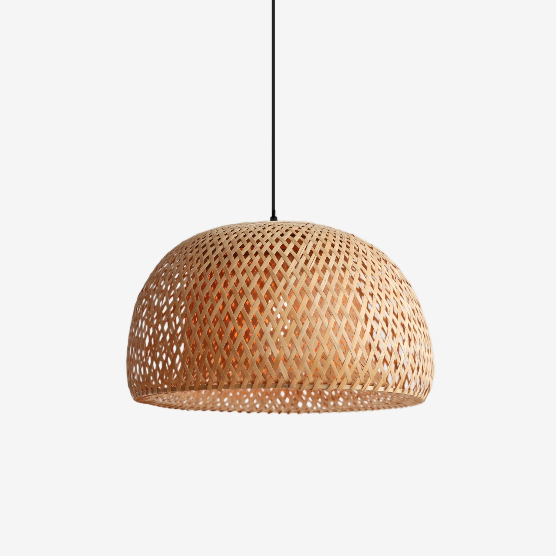 Lightsin Vintage Handwoven Bamboo Dome Pendant Light - House Comfort