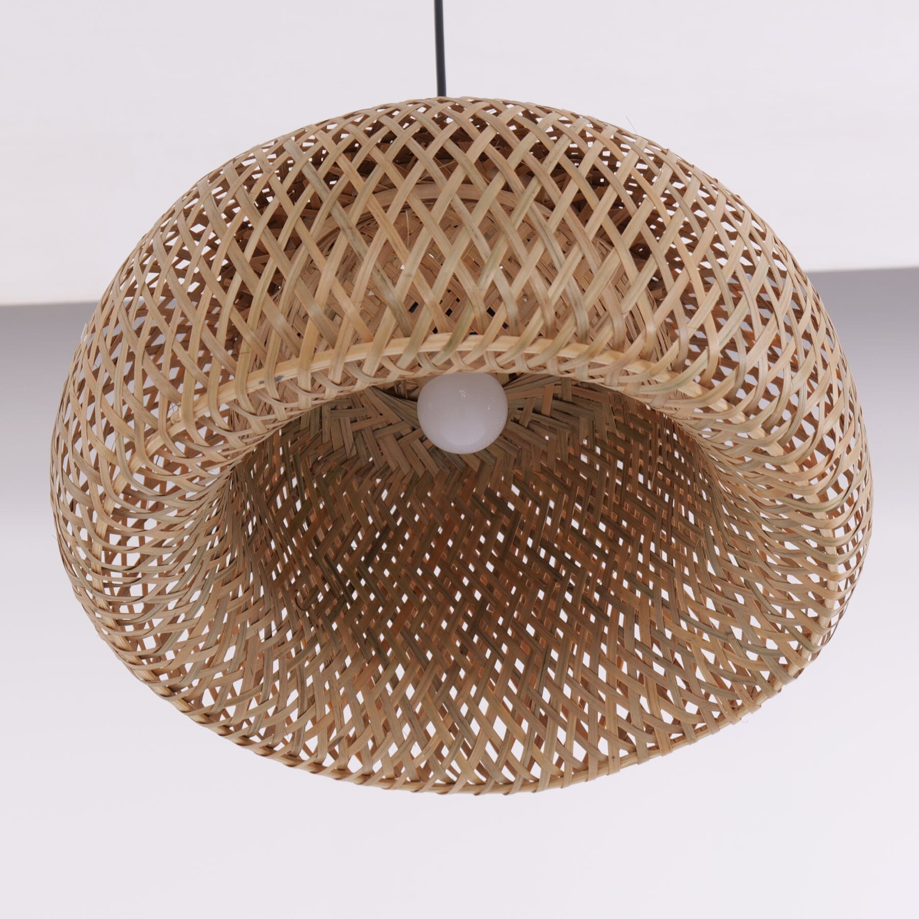 Lightsin Vintage Handwoven Bamboo Dome Pendant Light - House Comfort