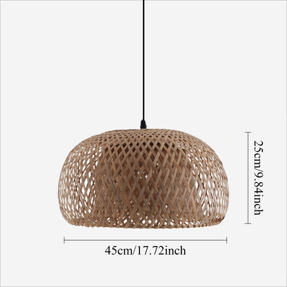 Lightsin Vintage Handwoven Bamboo Dome Pendant Light - House Comfort