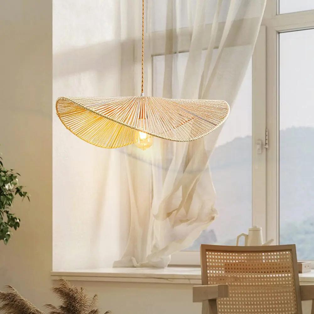 Lightsin Vintage Simple Creative Handwoven Hemp Rope Pendant Light Fixture - House Comfort