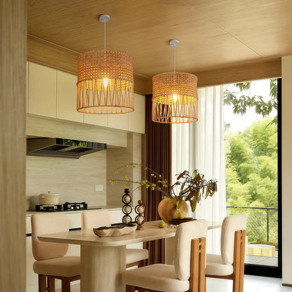 Lightsin Wabi - Sabi Style Hand - woven Rattan Pendant Light - House Comfort