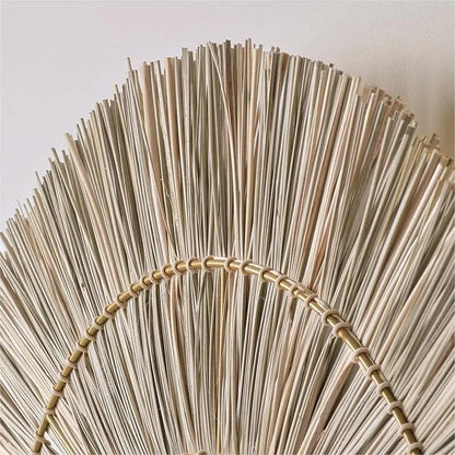 Lightsin Wabi - Sabi Vintage Woven Grass Bedside Wall Lamp - House Comfort