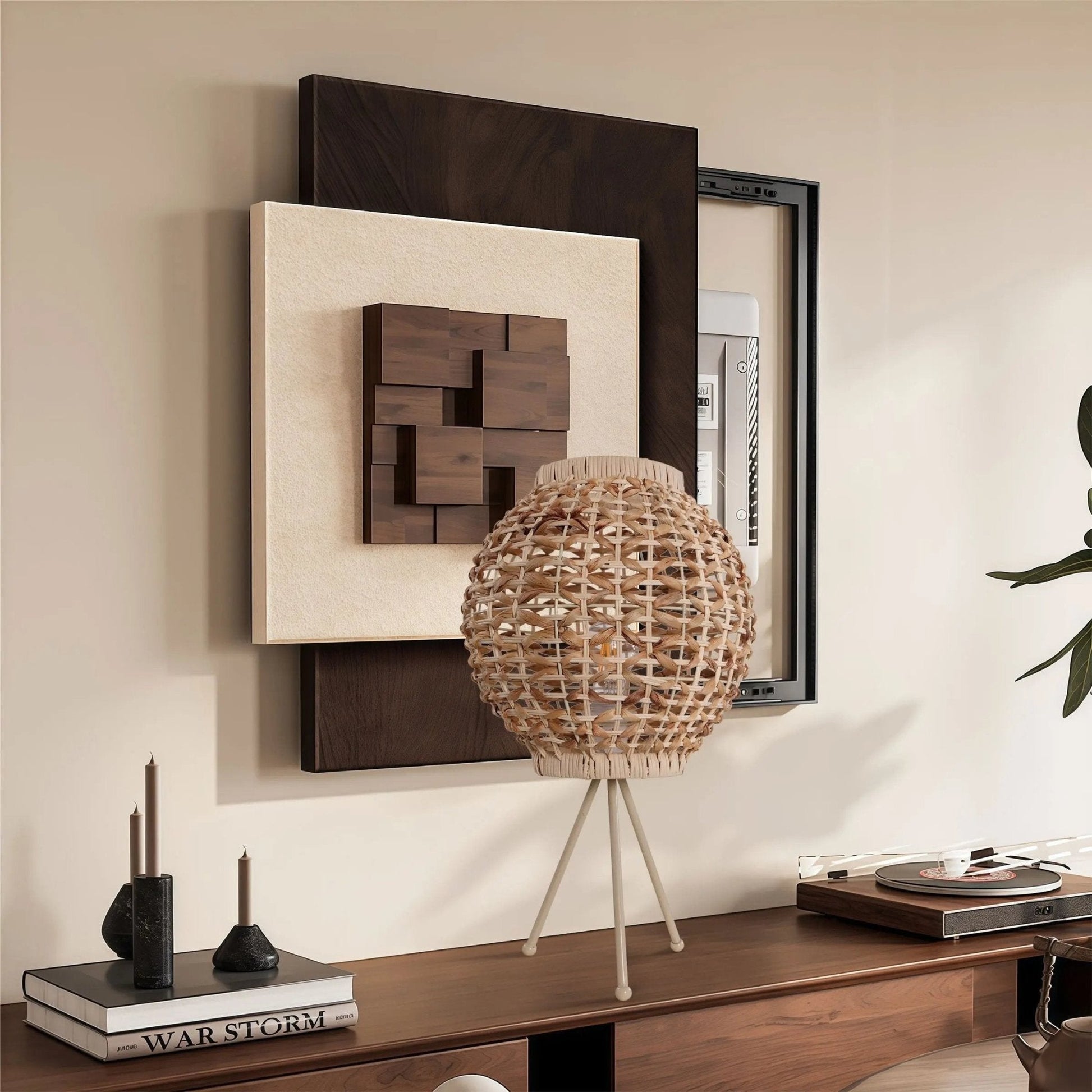 Lightsin Water Hyacinth Rattan Ball - Shaped Woven Table Lamp – Natural Handwoven Lighting for Cozy Spaces - House Comfort