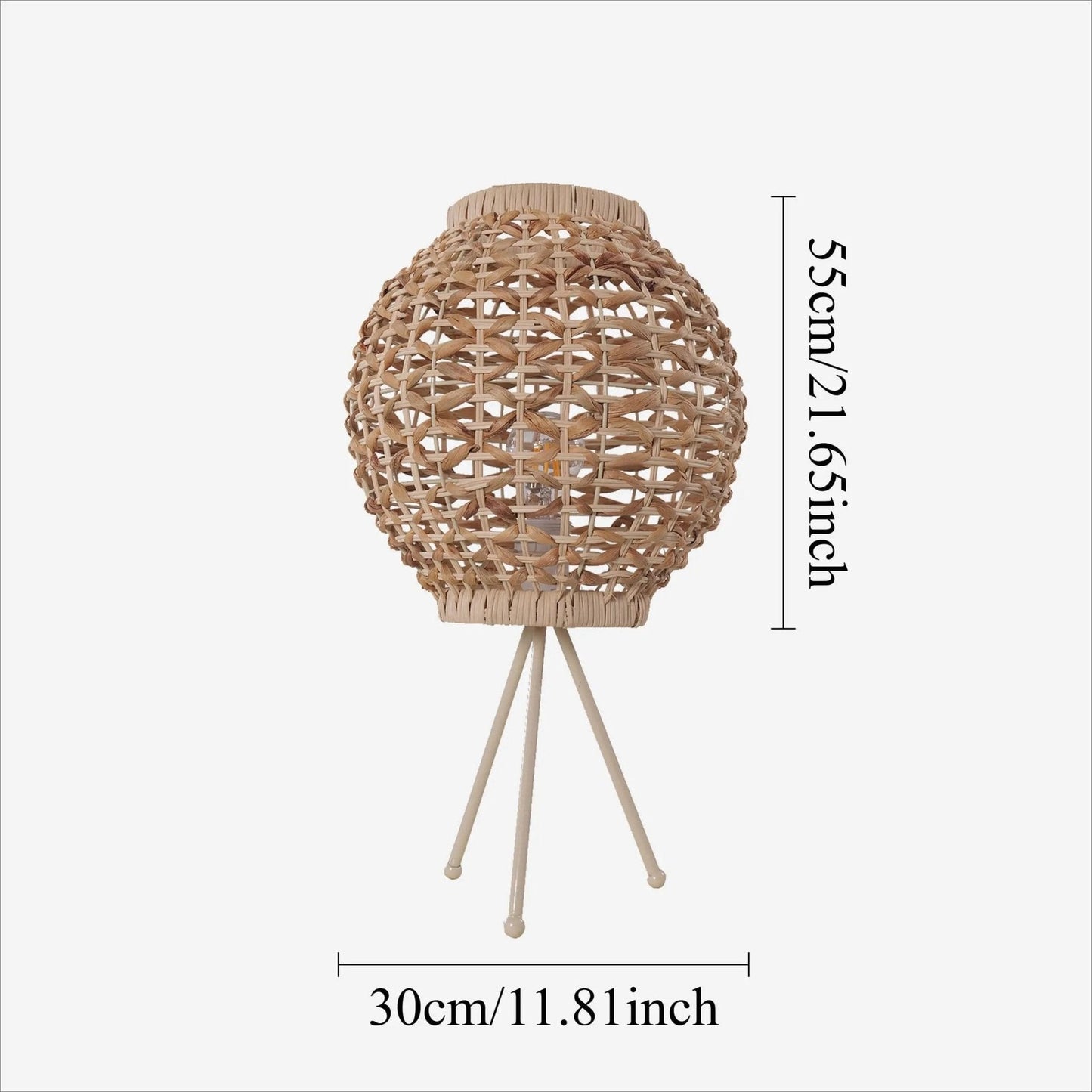 Lightsin Water Hyacinth Rattan Ball - Shaped Woven Table Lamp – Natural Handwoven Lighting for Cozy Spaces - House Comfort